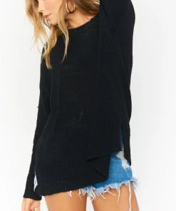 Show Me Your Mumu New Mu Anya Sweater ~ Black Knit