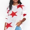 Show Me Your Mumu Bronson Sweater ~ Star Tossed Knit Red 1 Show Me Your Mumu Bronson Sweater ~ Star Tossed Knit Red