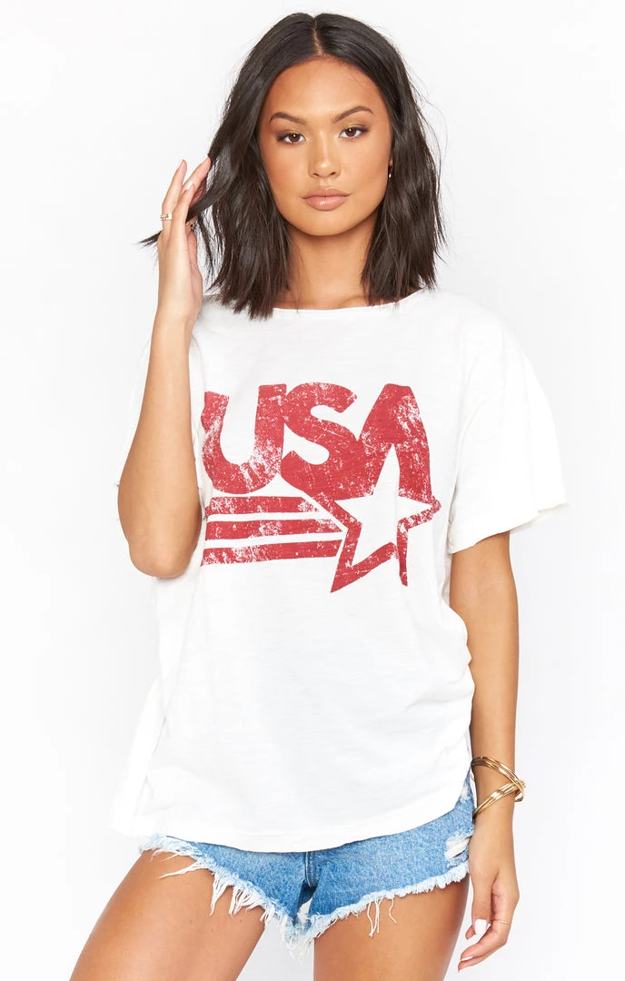 Show Me Your Mumu New Mu Cooper Tee ~ USA Graphic 3 Show Me Your Mumu New Mu Cooper Tee ~ USA Graphic