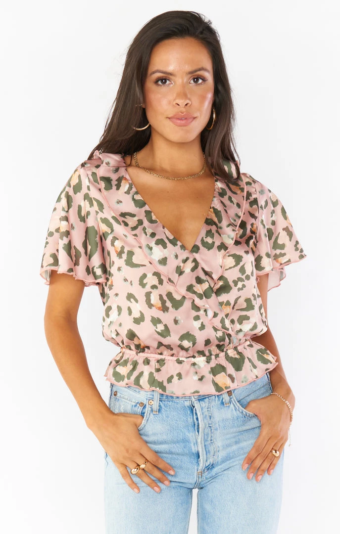 Show Me Your Mumu Audrina Top ~ Pink Cheetah Girl Silky Tops 3 Show Me Your Mumu Audrina Top ~ Pink Cheetah Girl Silky Tops