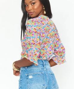 Show Me Your Mumu New Mu Kimmy Tie Top ~ Rainbow Fields