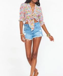 Show Me Your Mumu New Mu Kimmy Tie Top ~ Rainbow Fields