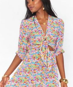 Show Me Your Mumu New Mu Kimmy Tie Top ~ Rainbow Fields