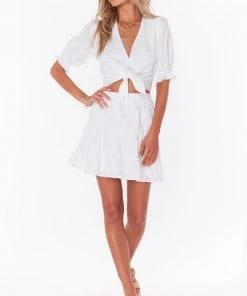 Show Me Your Mumu New Mu Kimmy Tie Top ~ White Tulips