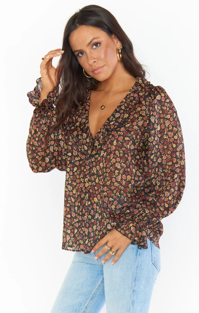 Show Me Your Mumu Bren Blouse ~ Midnight Floral New Mu 5 Show Me Your Mumu Bren Blouse ~ Midnight Floral New Mu