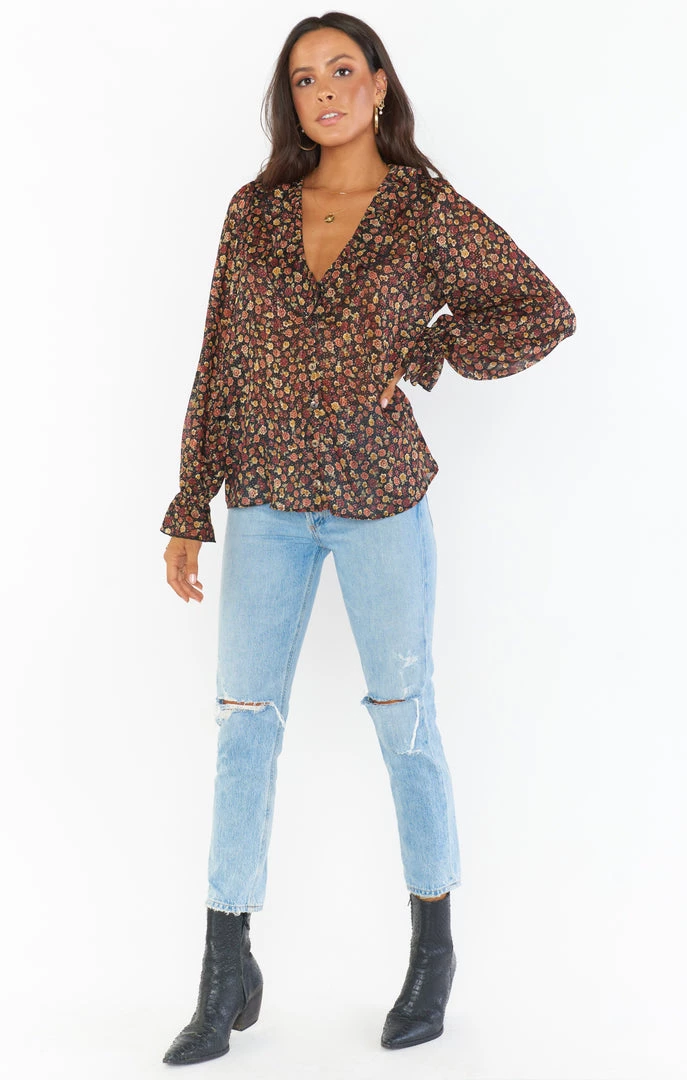 Show Me Your Mumu Bren Blouse ~ Midnight Floral New Mu 7 Show Me Your Mumu Bren Blouse ~ Midnight Floral New Mu