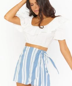 Show Me Your Mumu Iva Wrap Skirt ~ Sailboat Stripe Bottoms