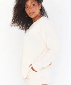 Show Me Your Mumu Sittin Around Set ~ Cream Terry Tops