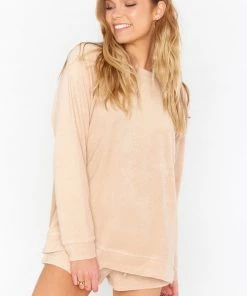 Show Me Your Mumu Tops Sittin Around Set ~ Tan Terry