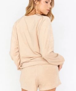 Show Me Your Mumu Tops Sittin Around Set ~ Tan Terry