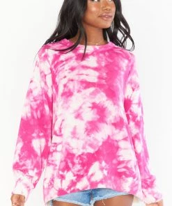 Show Me Your Mumu Oaklyn Sweater ~ Pink Tie Dye Knit