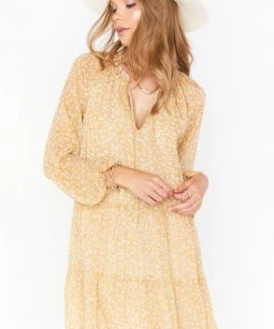 Show Me Your Mumu New Mu Birdie Mini Dress ~ Marigold Flower Ditz