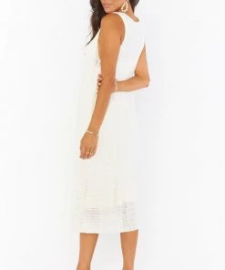 Show Me Your Mumu Summerly Midi Dress ~ White Crochet