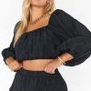 Show Me Your Mumu Keepsake Crop Top ~ Black Crinkle New Mu