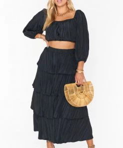 Show Me Your Mumu New Mu Full Swing Skirt - Black Crinkle 12 Show Me Your Mumu New Mu Full Swing Skirt - Black Crinkle