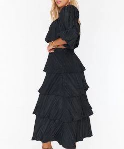 Show Me Your Mumu Keepsake Crop Top ~ Black Crinkle New Mu