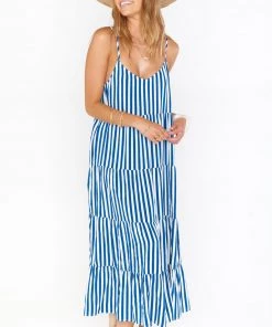 Show Me Your Mumu New Mu Caroline Maxi Dress ~ Ocean Stripe