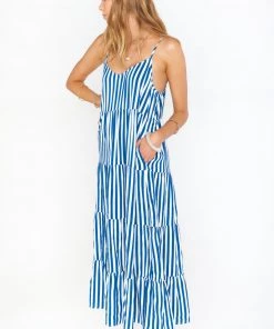 Show Me Your Mumu New Mu Caroline Maxi Dress ~ Ocean Stripe