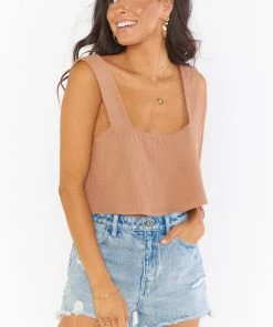 Show Me Your Mumu Tara Crop Top ~ Tan
