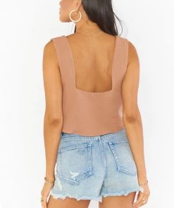 Show Me Your Mumu Tara Crop Top ~ Tan