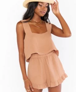 Show Me Your Mumu Tara Crop Top ~ Tan