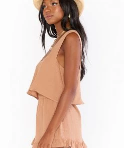 Show Me Your Mumu Tara Crop Top ~ Tan