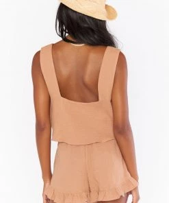 Show Me Your Mumu Tara Crop Top ~ Tan