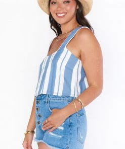Show Me Your Mumu Tara Crop Top ~ Sailboat Stripe Tops