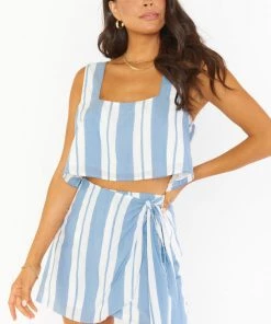 Show Me Your Mumu Iva Wrap Skirt ~ Sailboat Stripe Bottoms