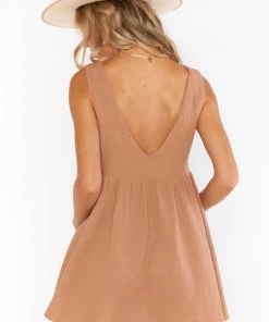 Show Me Your Mumu New Mu Weekend Mini Dress ~ Tan