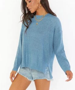 Show Me Your Mumu Atlas Sweater ~ Dusty Blue Knit New Mu