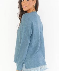 Show Me Your Mumu Atlas Sweater ~ Dusty Blue Knit New Mu