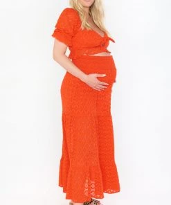 Show Me Your Mumu Melinda Maxi Skirt ~ Spacey Lacey Red