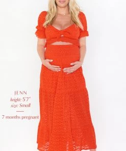 Show Me Your Mumu Melinda Maxi Skirt ~ Spacey Lacey Red
