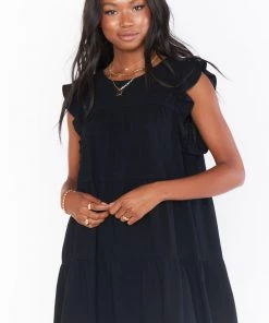 Show Me Your Mumu Daydream Mini Dress ~ Black Linen New Mu
