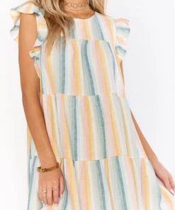 Show Me Your Mumu New Mu Daydream Mini Dress ~ Sunset Stripe