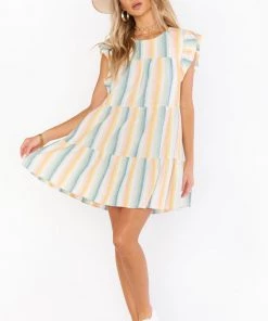 Show Me Your Mumu New Mu Daydream Mini Dress ~ Sunset Stripe