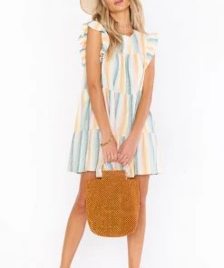 Show Me Your Mumu New Mu Daydream Mini Dress ~ Sunset Stripe