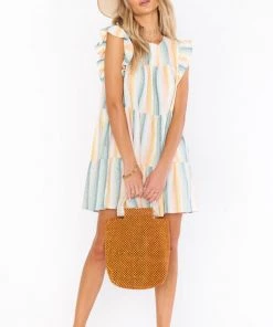 Show Me Your Mumu New Mu Daydream Mini Dress ~ Sunset Stripe