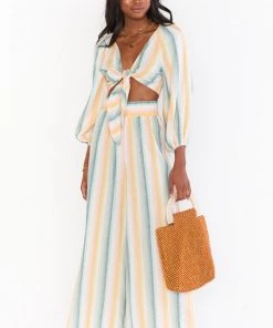 Show Me Your Mumu New Mu Julian Pants ~ Sunset Stripe