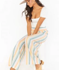 Show Me Your Mumu New Mu Julian Pants ~ Sunset Stripe