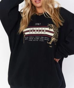 Show Me Your Mumu Stanley Sweatshirt ~ Tiger Graphic 11 Show Me Your Mumu Stanley Sweatshirt ~ Tiger Graphic
