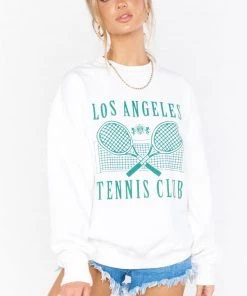 Show Me Your Mumu New Mu Stanley Sweatshirt ~ LA Tennis Club Graphic