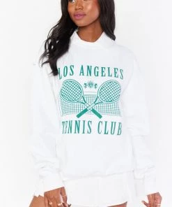Show Me Your Mumu New Mu Stanley Sweatshirt ~ LA Tennis Club Graphic