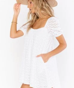 Show Me Your Mumu New Mu Flora Mini Dress ~ Spacey Lacey White