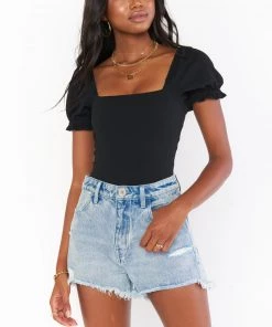 Show Me Your Mumu Baker Bodysuit ~ Black Stretch New Mu