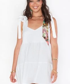 Show Me Your Mumu Emme Tie Dress ~ White Linen