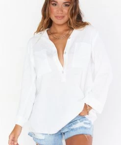 Show Me Your Mumu Stayton Tunic ~ White Linen New Mu