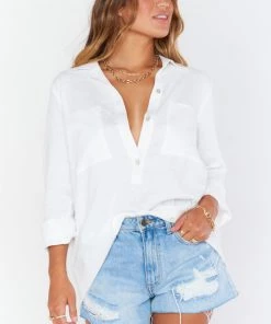 Show Me Your Mumu Stayton Tunic ~ White Linen New Mu