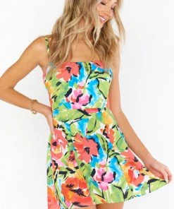 Show Me Your Mumu New Mu Lauren Tie Mini Dress ~ Mimosa Blooms